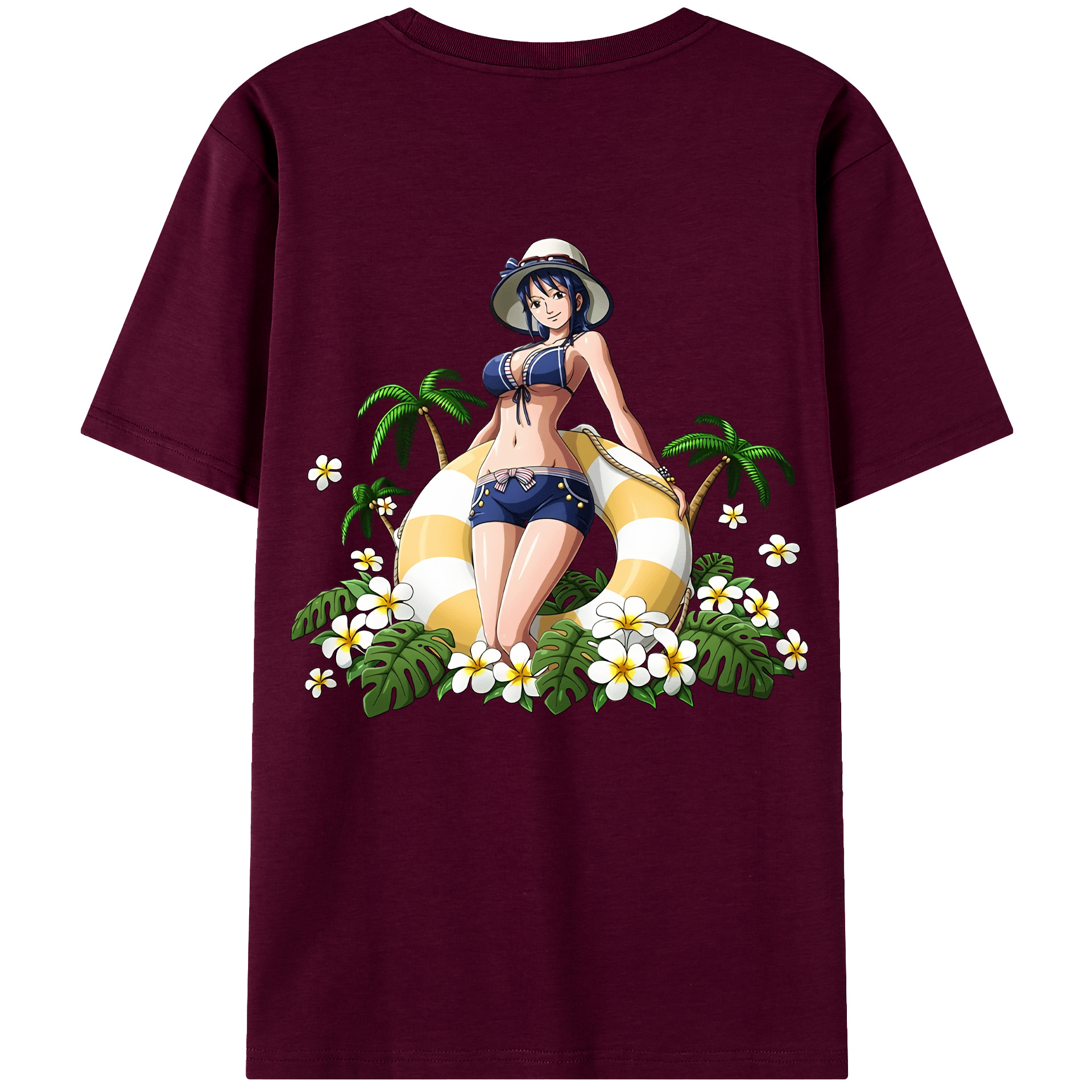 ワンピース ニコ・ロビン ONE PIECE Nico Robin レディース半袖Tシャツ(バックプリント)